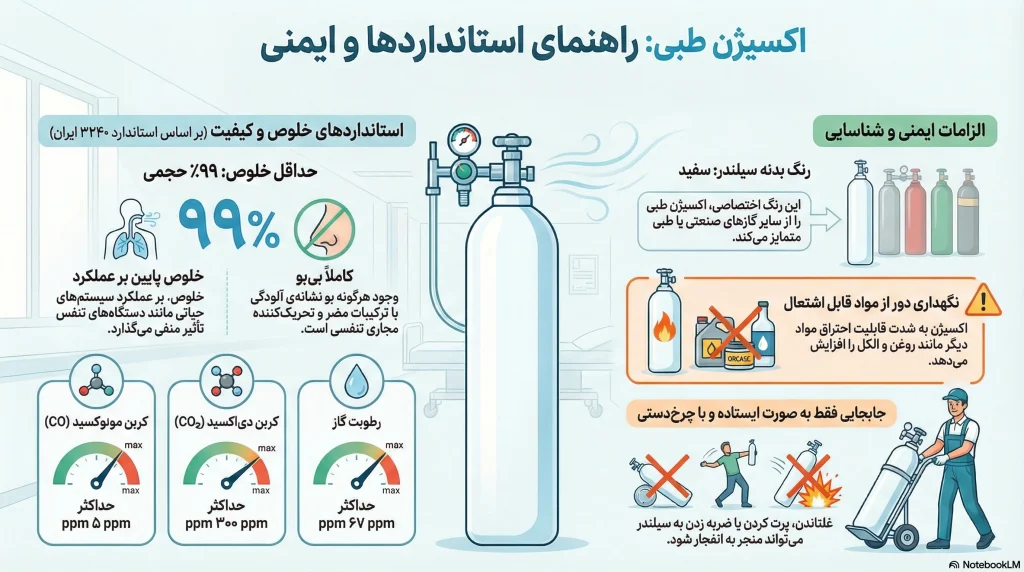 ویژگی های گاز اکسیژن برای مصارف پزشکی